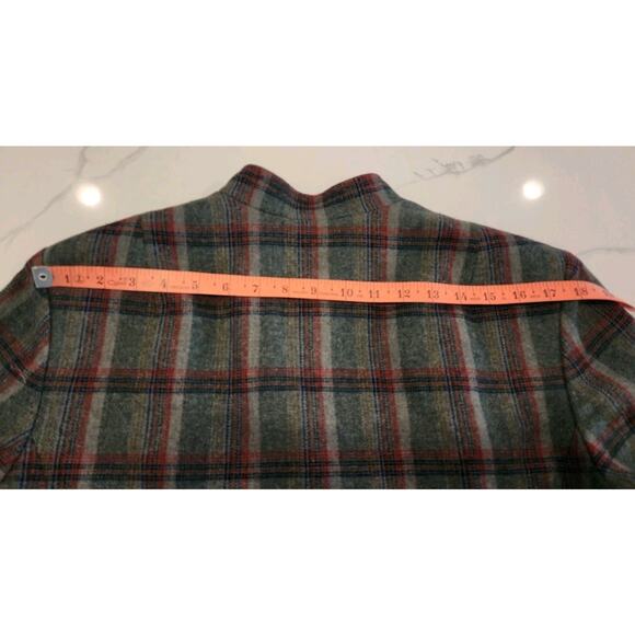 PENDLETON VTG Single Button Blazer Jacket Gray Red Plaid 100% Wool USA Womens XL - Picture 6 of 8